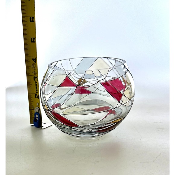 Retired Partylite Mosaic Calypso Glass Votive Holder Rose Bowl - Picture 9 of 10